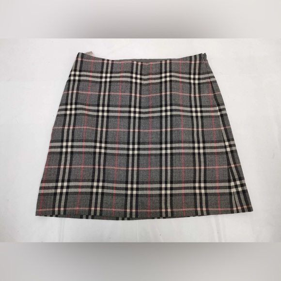 NEW Burberry vintage y2k grey nova check mini skirt size 38